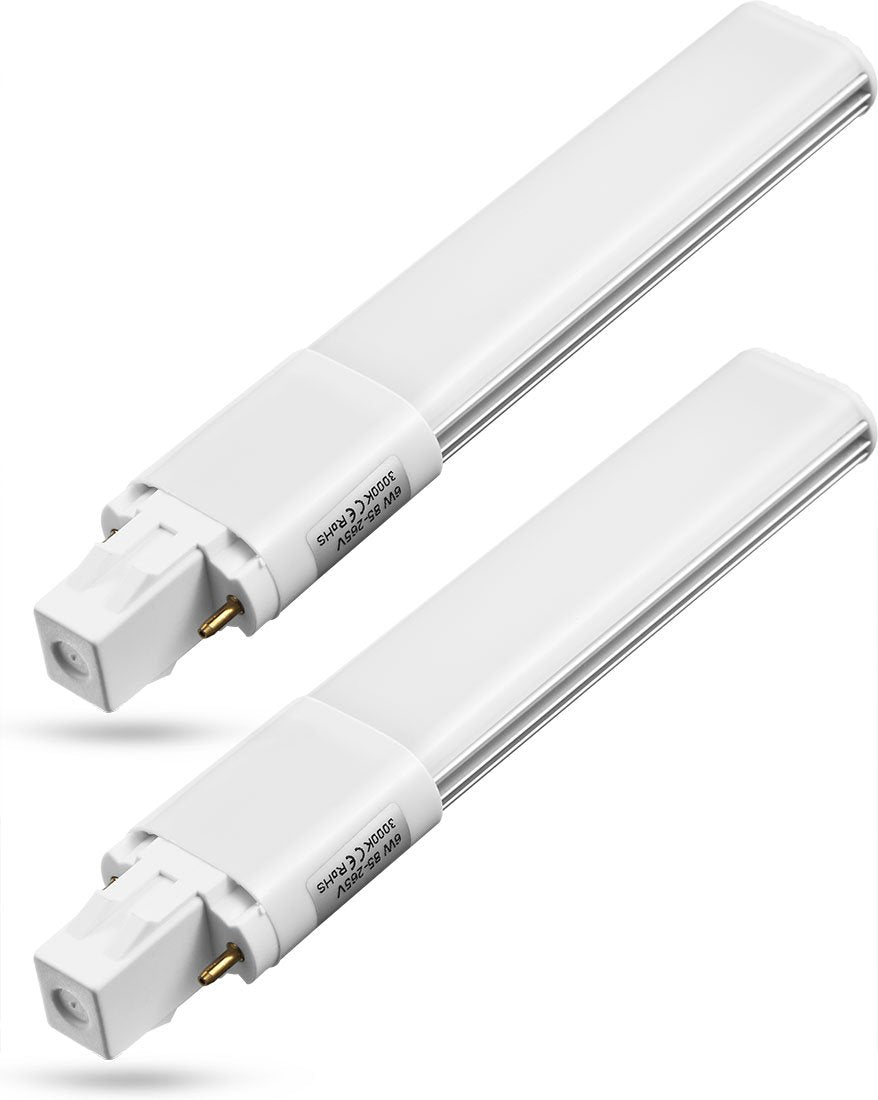 Amazing Power GX23 LED Bulbs 6W 2-Pin PL 3000K Warm White 2-Pack
