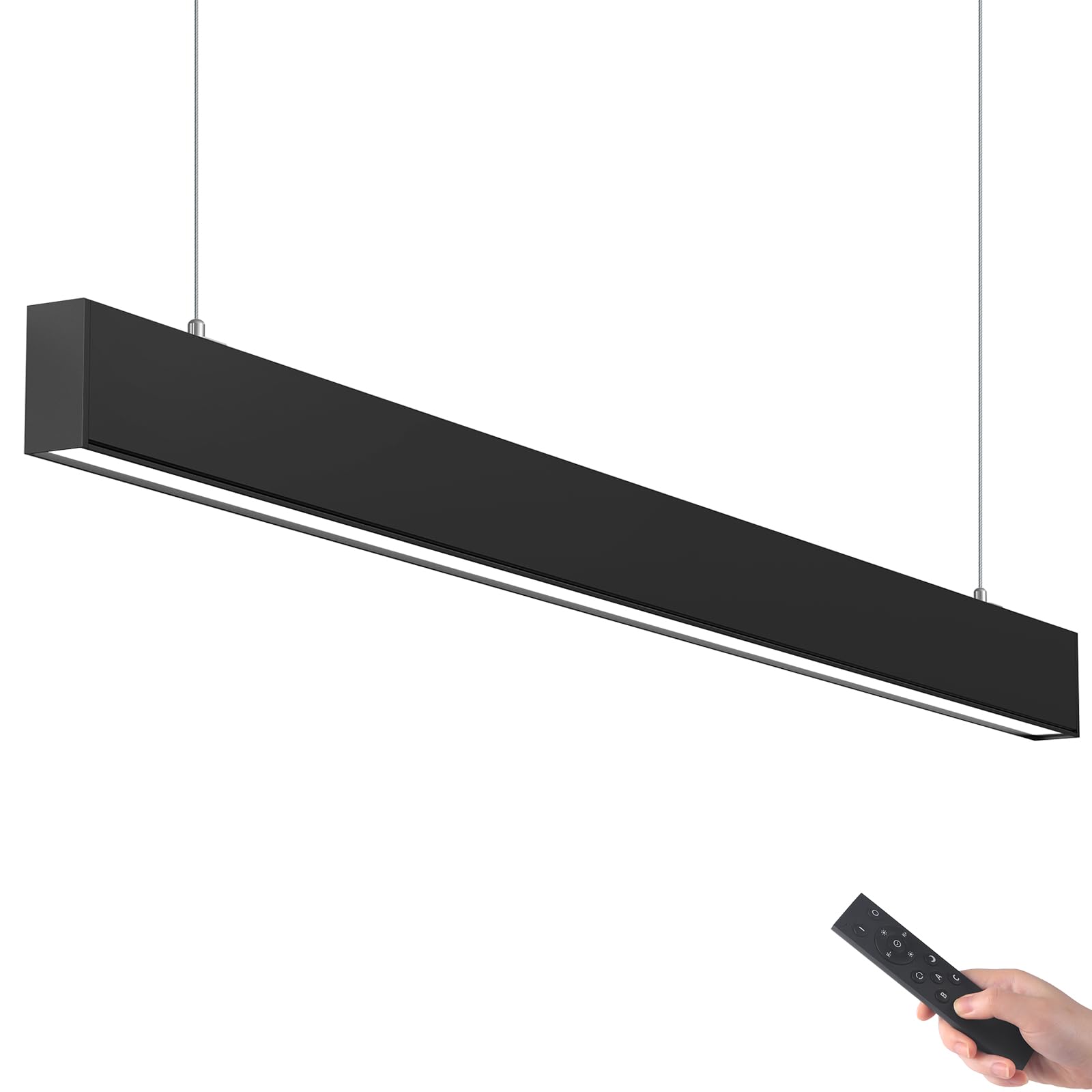 Barrina LED Linear Light Fixture, 40W, 4FT, Dimmable, Color Changing 3000K-6000K, Aluminum, 3575 Remote Series, Black, 
