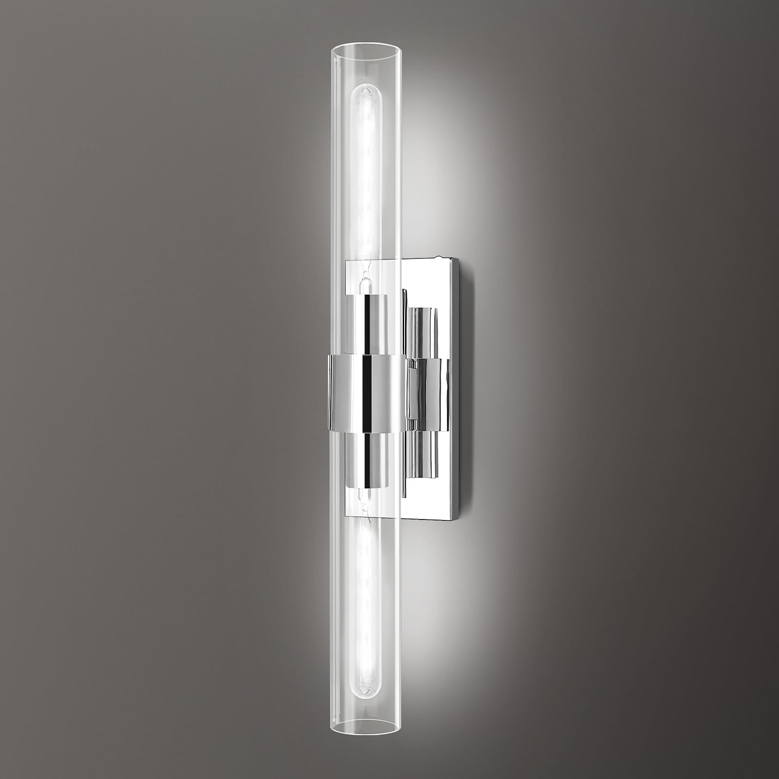 Vookea Nickle Wall Sconce  22.8 Vanity Lights for Bathroom  Sconces Wall Lighting 2-Light  Modern Wall Lamps for Bedroom Living Room Bathroom Hallway