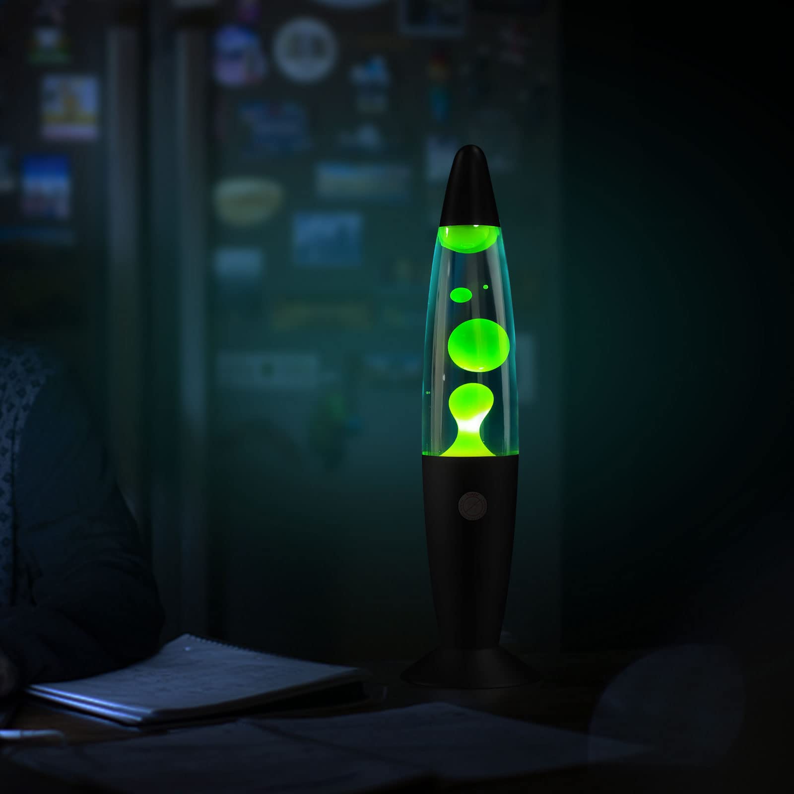 Vanful Green Magma Motion Lamp with Yellow Wax Flow in Blue Liquid for Kids Boys Girls Night Light for Home Room Office Decor Gl