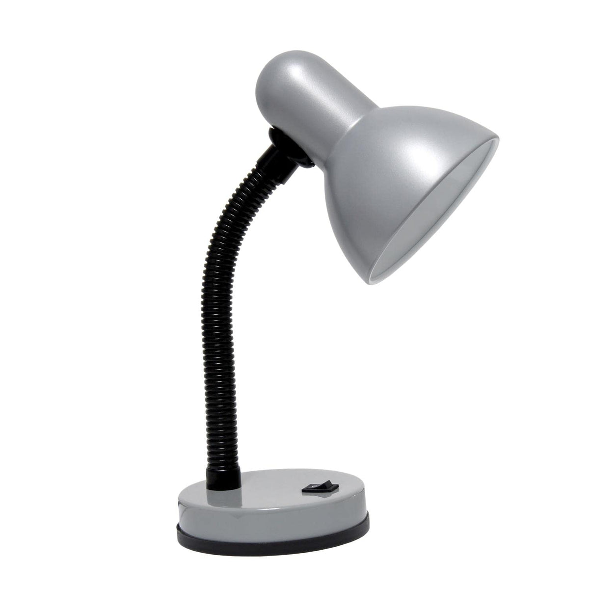 Creekwood Home Essentix 14.25'' Traditional Fundamental Metal Desk Task Lamp and Bowl Shaped Shade with Flexible Gooseneck for Desk  Nightstand  Home Dcor  Office  Bedroom  Silver