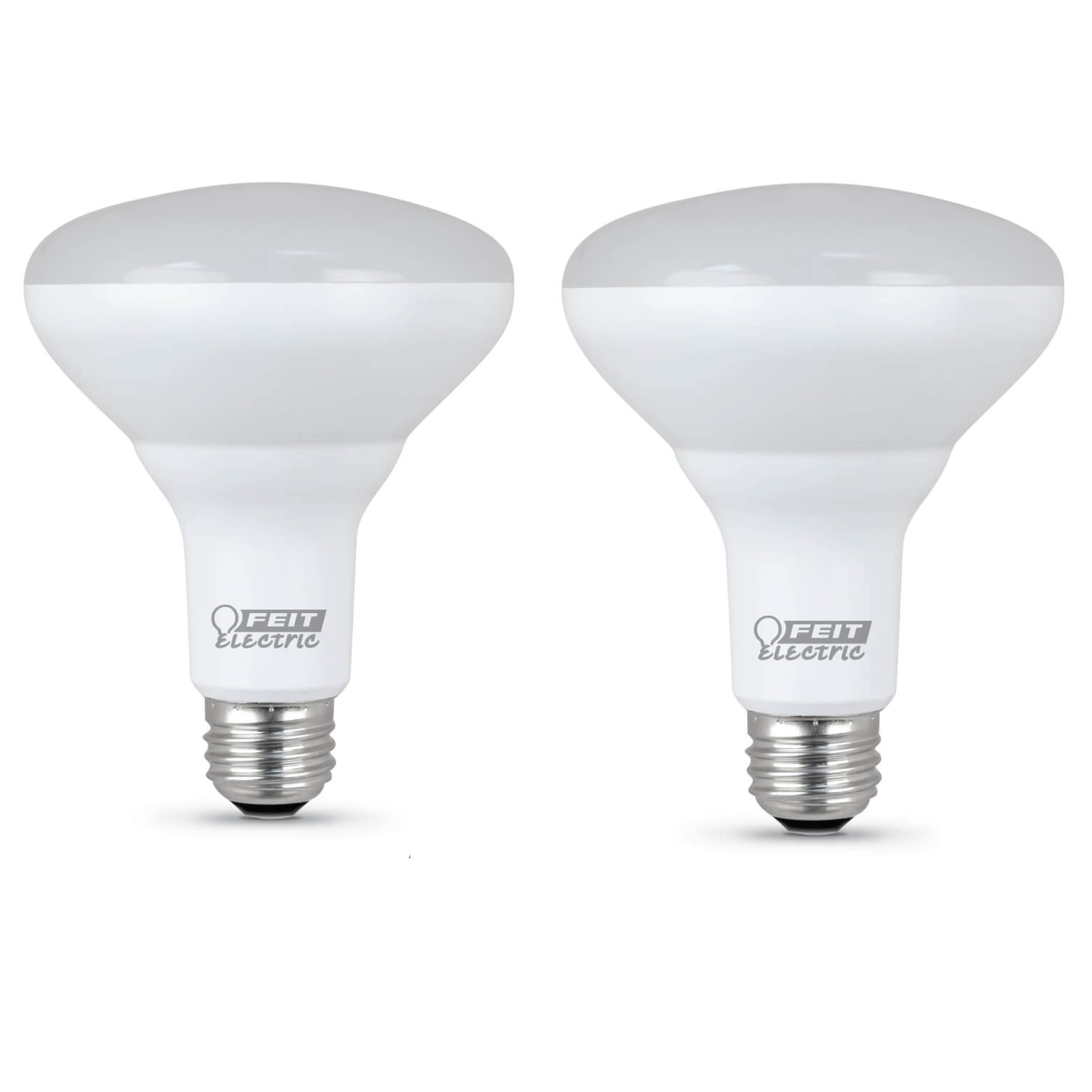 Feit Electric LED BR30 Light Bulbs, Dimmable, 650 Lumens, 5000K Daylight, 2 Count, Plastic, Damp Rated, Model BR30DM/850