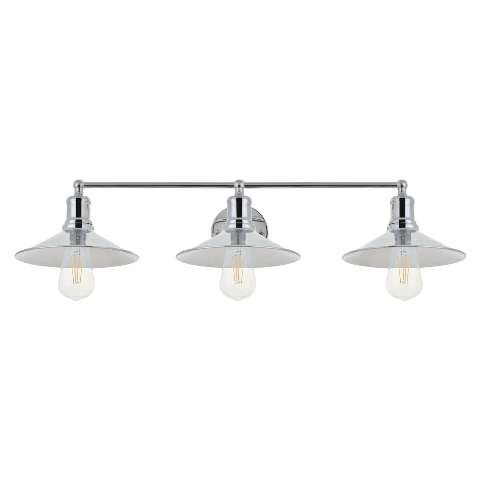 Living District Etude 3-Light Mid-Century Metal Wall Sconce in Chrome
