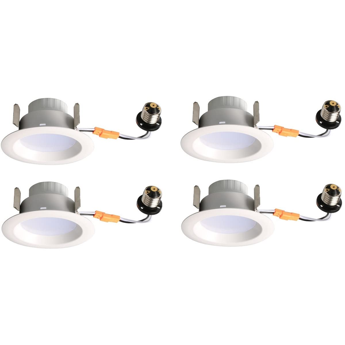 Elegant Lighting R40927Krf-4Pk Gaige - 5.08" 9W 2700K 1 Led 100-¦ Beam Angle Recessed Retrofit (Pack Of 4), Matte White Finish
