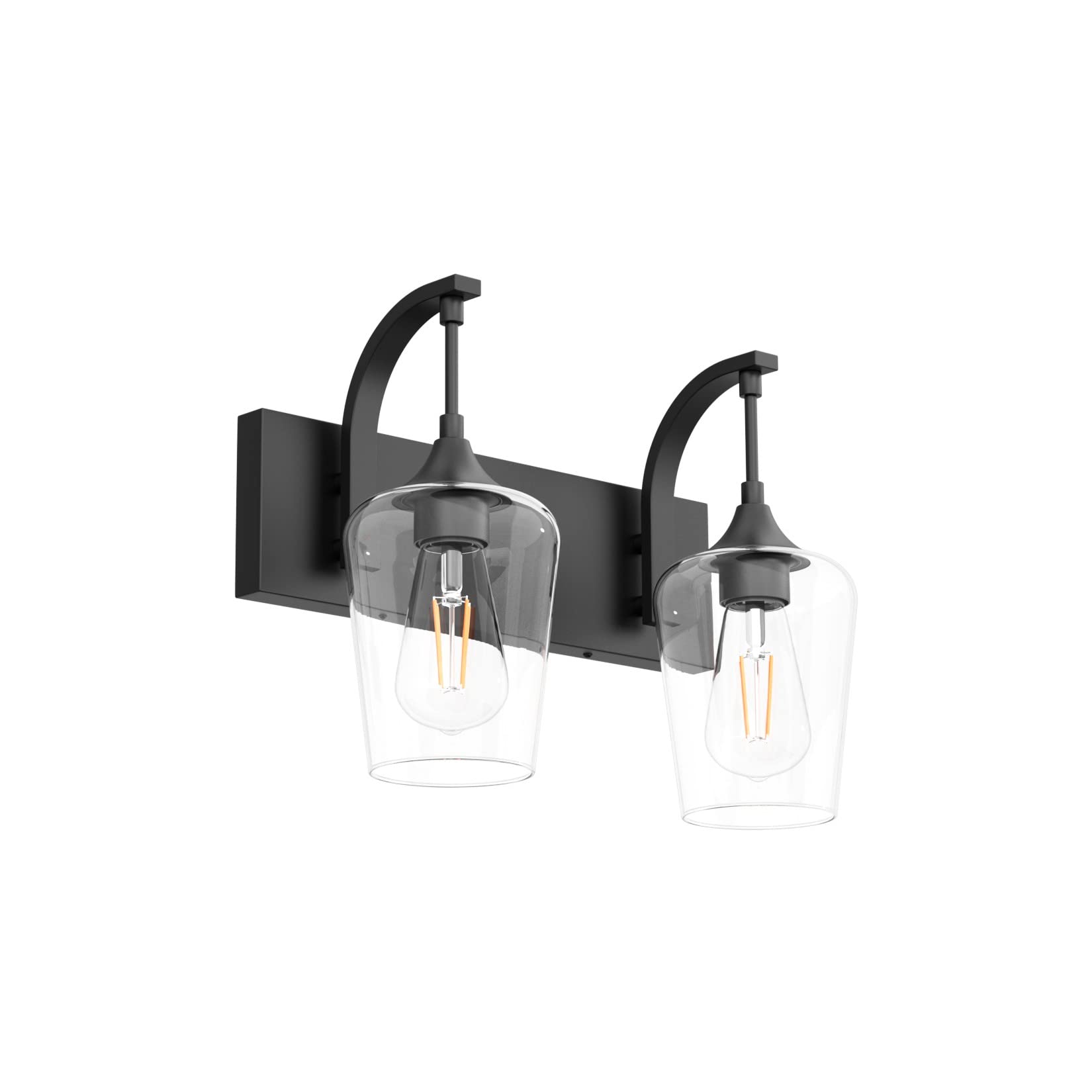 Ralbay Black Vanity Light 2 Lights Industrial Bathroom Fixture 14 inch Metal Sconce Over Mirror Model 1131rablay