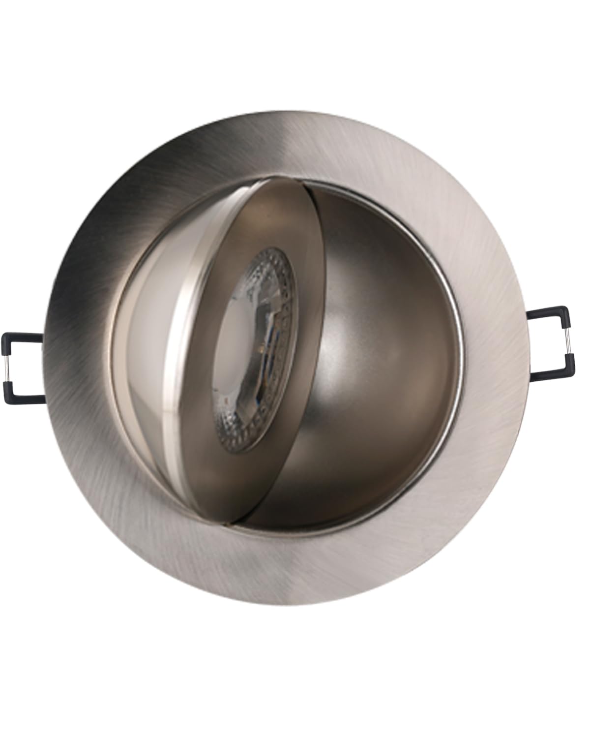 POPANU 4-inch LED Recessed Lighting - 6 Pack Adjustable Spotlight, Brushed Nickel, Dimmable, Model 4SGBN-09