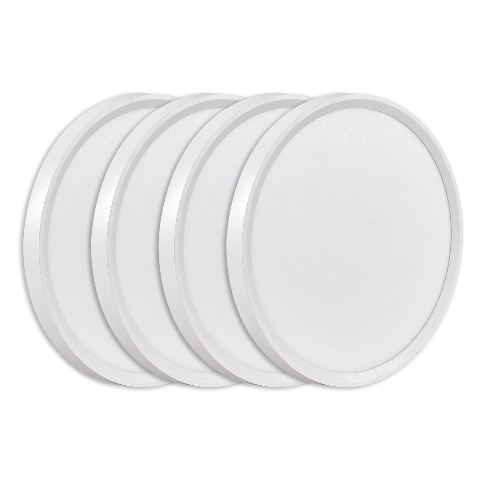4Pk 9 Inch Led Flush Mount Ceiling Light, 18W, 1860Lm, 3000K/4000K/6000K Cct Selectable, Round Flat Panel Light Low Profile Ceiling Light Fitures For Hallway, Kitchen, Bedroom, Laundry Room