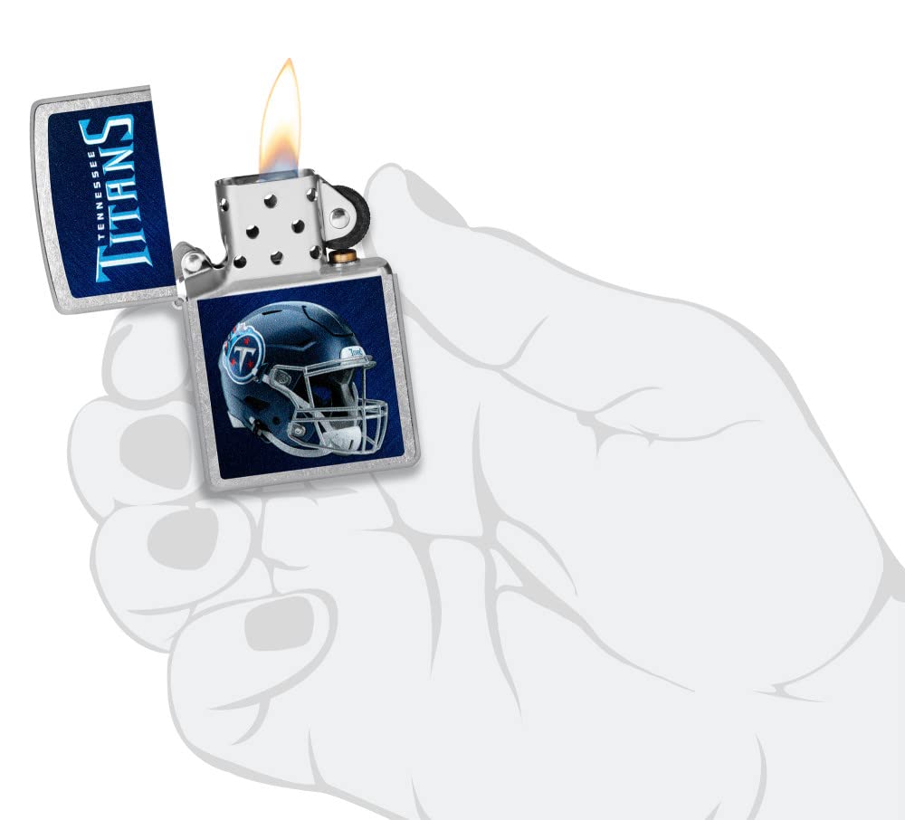 Zippo Nfl Tennessee Titans Helmet Street Chrome Pocket Lighter