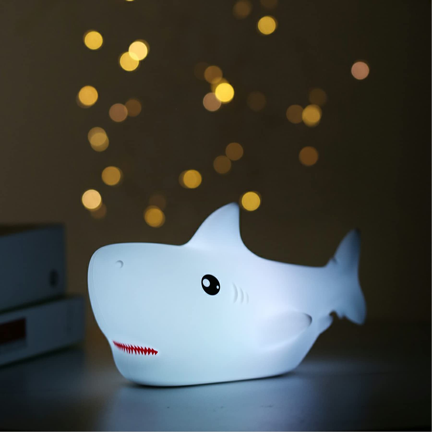 TriPro Shark Silicone Nursery Night Light Beach Room Decor Desk Lamp Toys,Bedroom Decorations Gifts for Baby,Boys,Girls,Toddlers,Kids,Teens