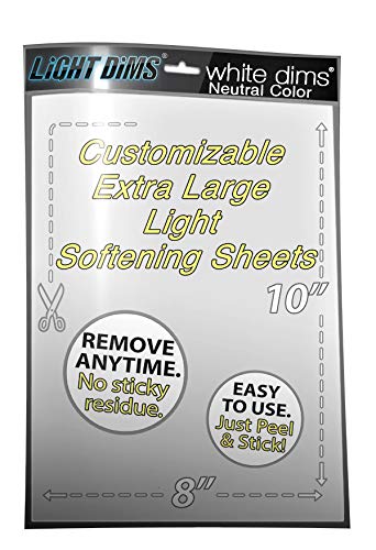 LightDims White Dims Dimming/Softening Sheets for Harsh LED Lights 8x10.5 Size (1 Sheet) Neutral Color & (1 Sheet) of Free Myste