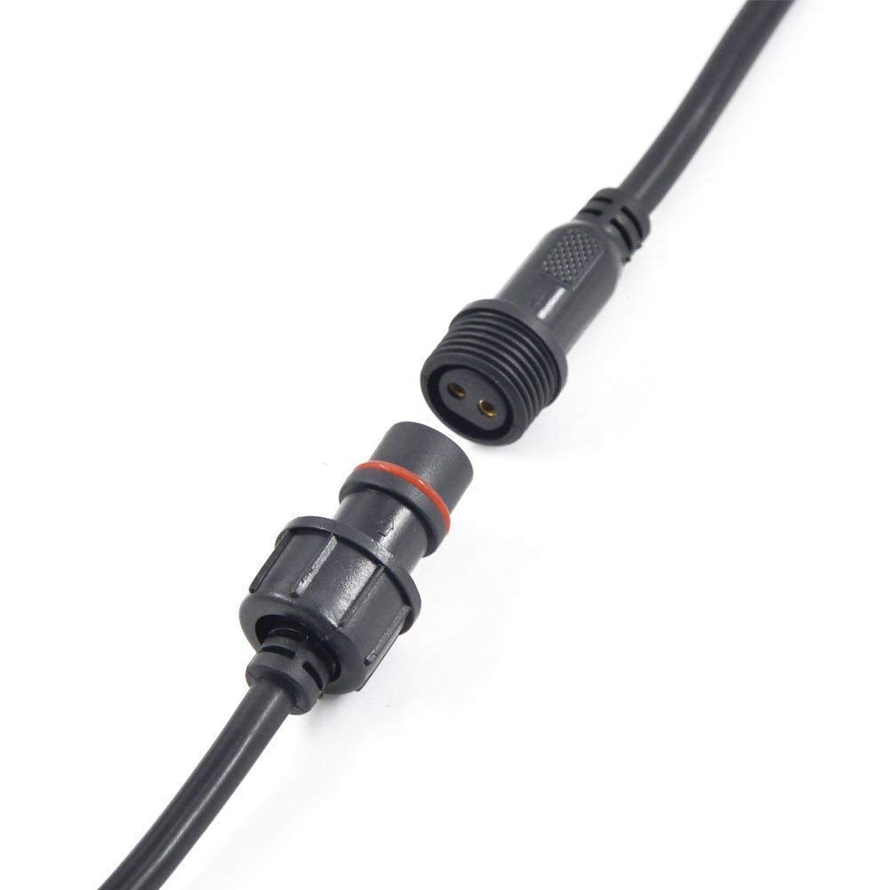 WESIRI 5 Pairs 2pin Black Electrical Connector LED Connector 20cm Extension Cable 40cm/Pair 0.75mm²
