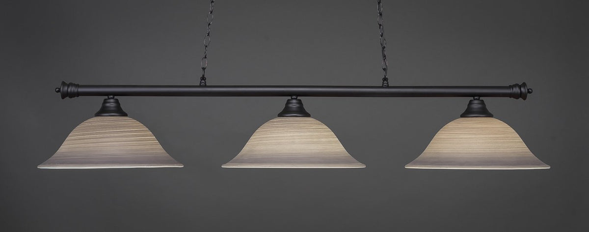 Toltec Lighting Oxford 3 Light Island In Matte Black (373-Mb-602)
