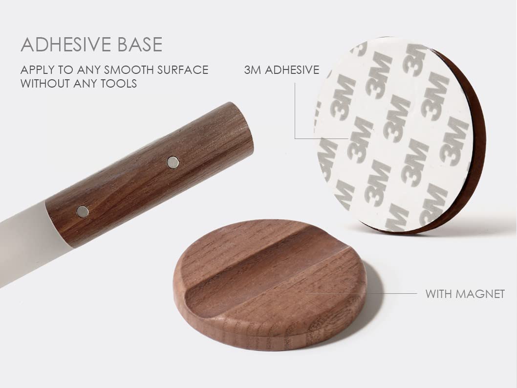 HIREATH Portable Smart LED Motion Sensor Night Light - Rechargeable Wooden Stick Wall Lights for Living Room, Bedroom, Bathroom - Lighter Brown