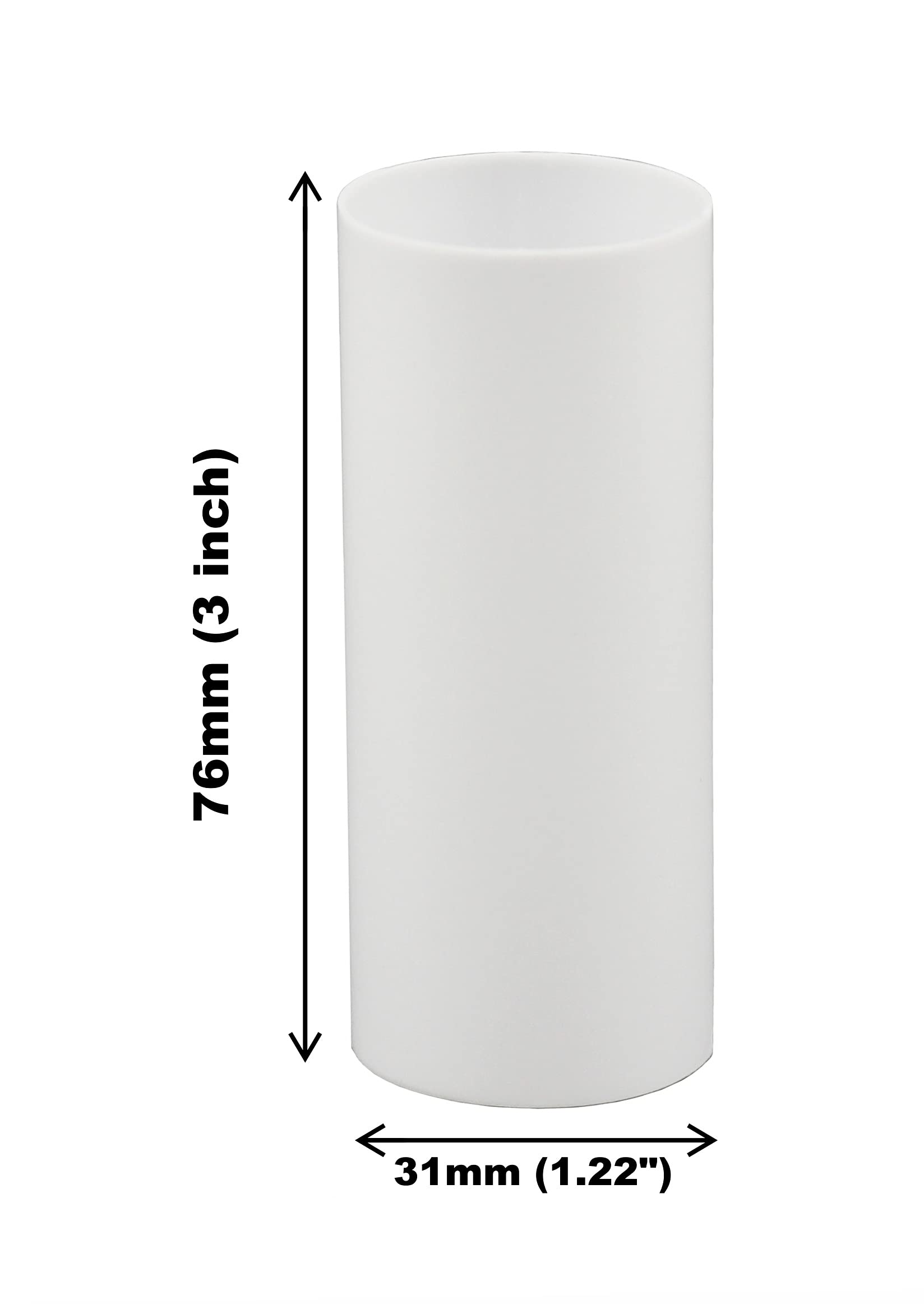 Creative Hobbies Candle Covers Set of 6, 3" White Plastic Sleeves for Chandelier Sockets - Standard Base, Model VC0S2_1755