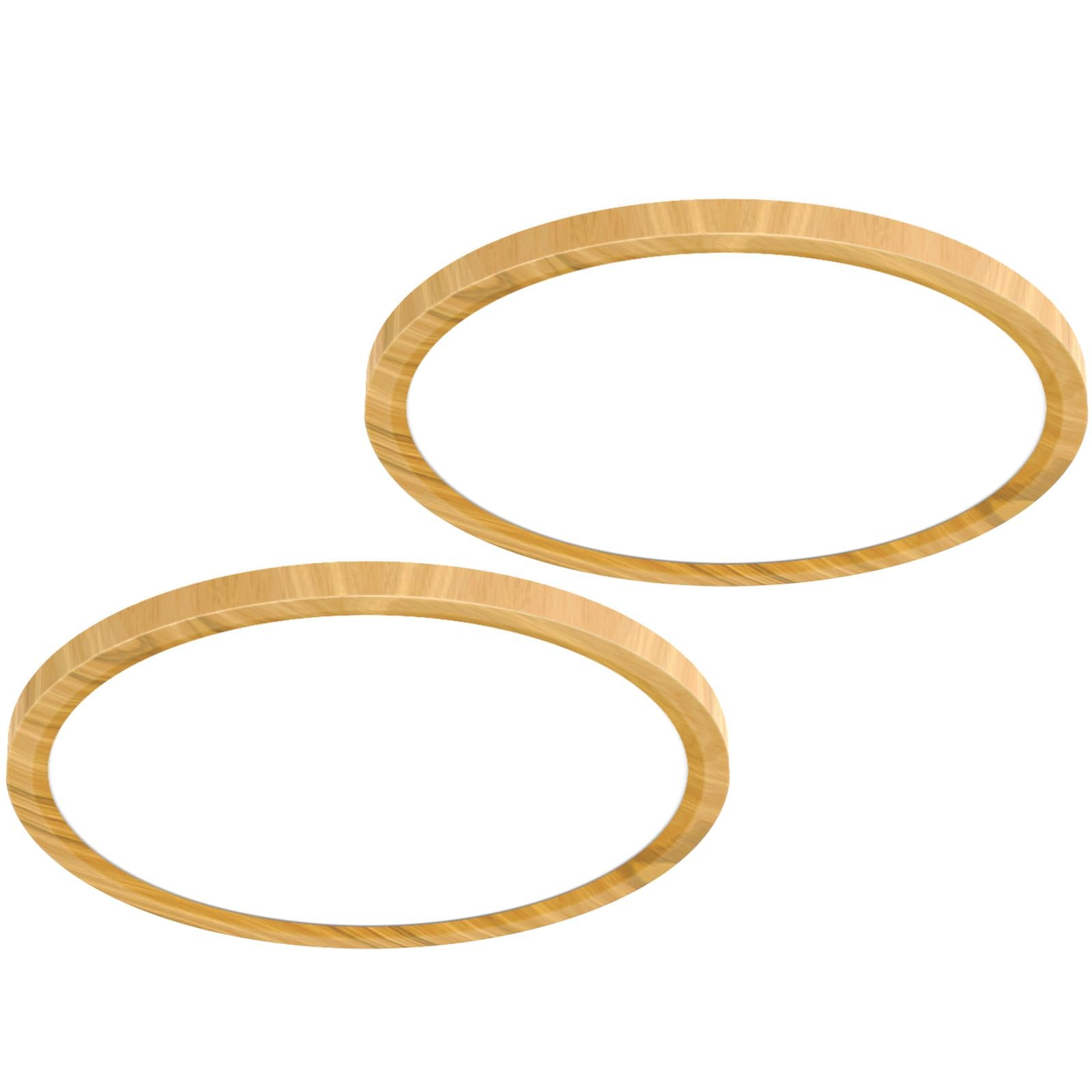 libtit 2 Pack 12Inch Wooden LED Flush Mount Ceiling Light  28W 3200lm Adjustable 3000K-6500K Color Temp | Round Lamp for Bathroom/Shower/Hallway/Kitchen