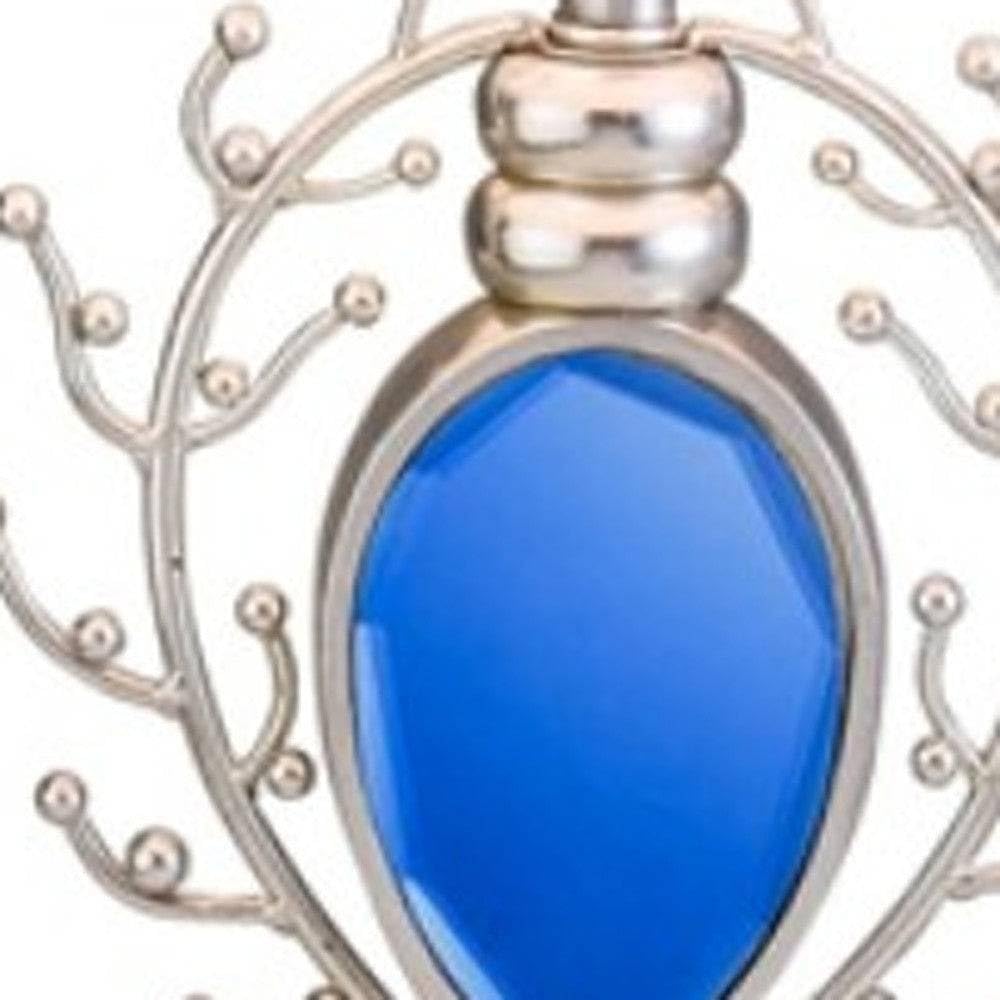 HomeRoots Faux Turquoise Pendant Silver Table Lamp - Elegant Design for Home Decor