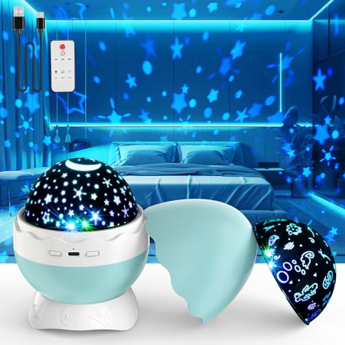 Artidoo Night Light For Kids - Dinosaur & Starry Sky Projector, Color Changing, Blue