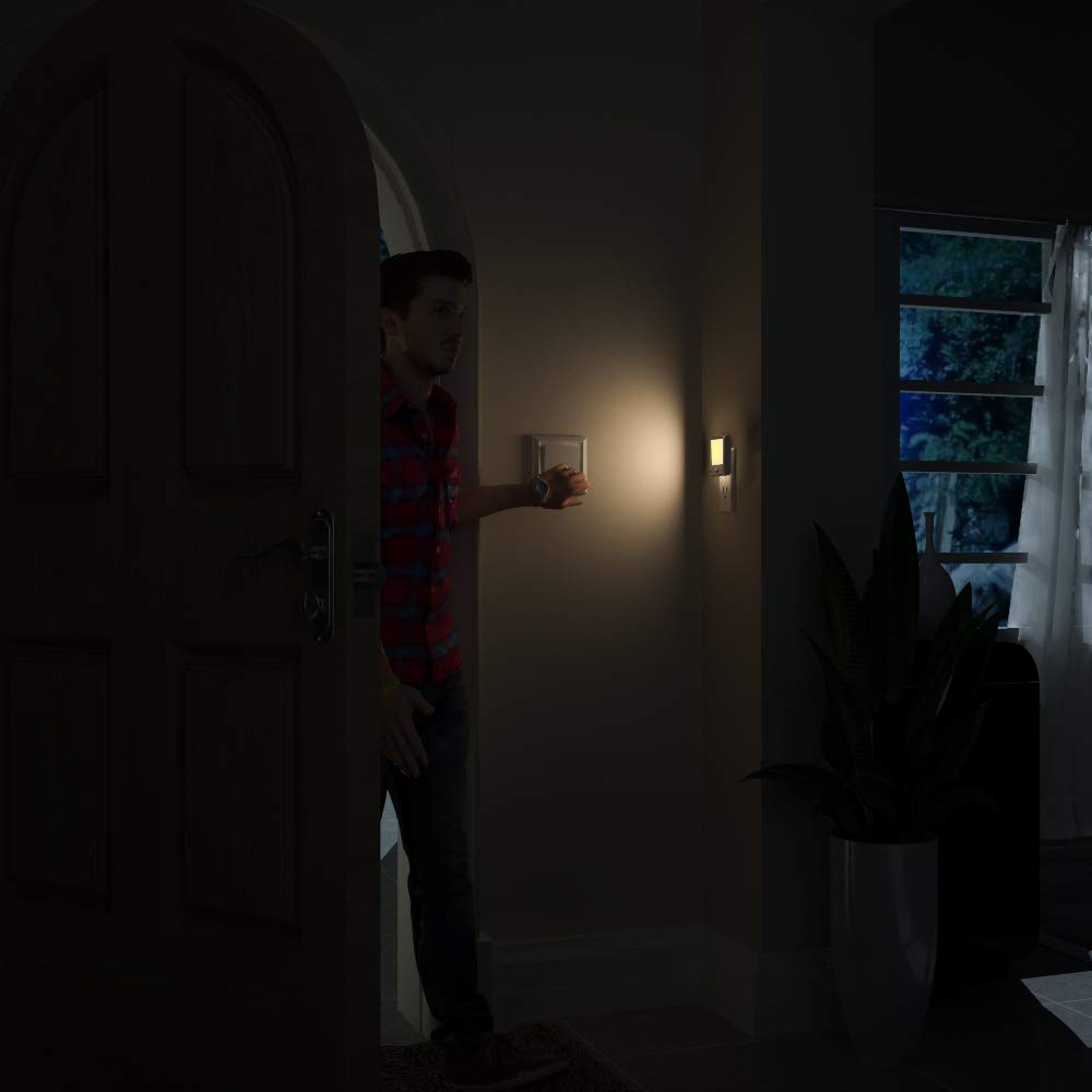 MAZ-TEK Plug in Motion Sensor Lights, Adjustable Brightness, Warm White, 2 Pack, Ideal for Hallway, Kitchen, Living Room, and More