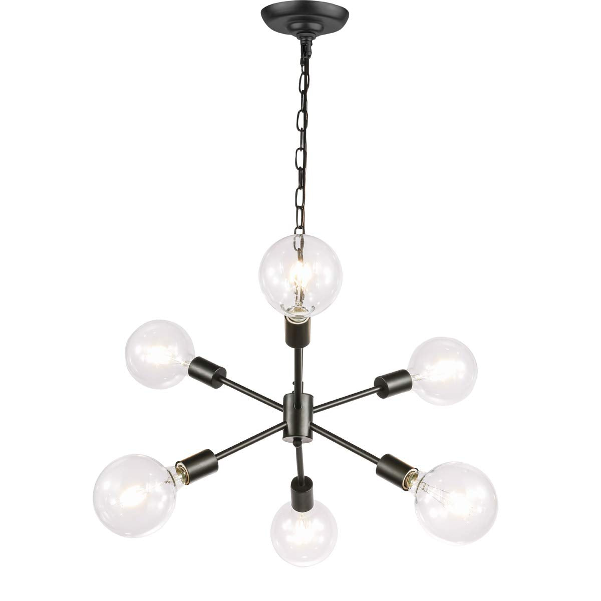 Living District Indoor Modern Home Decorative Bright Ceiling Nolan 6 Light Black Pendant
