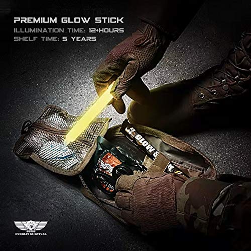 EVERLIT Survival Glow Sticks - 6 Inch Light Sticks, Yellow, 24 Pack, Emergency Use, Camping, Hiking, Outdoor Activities