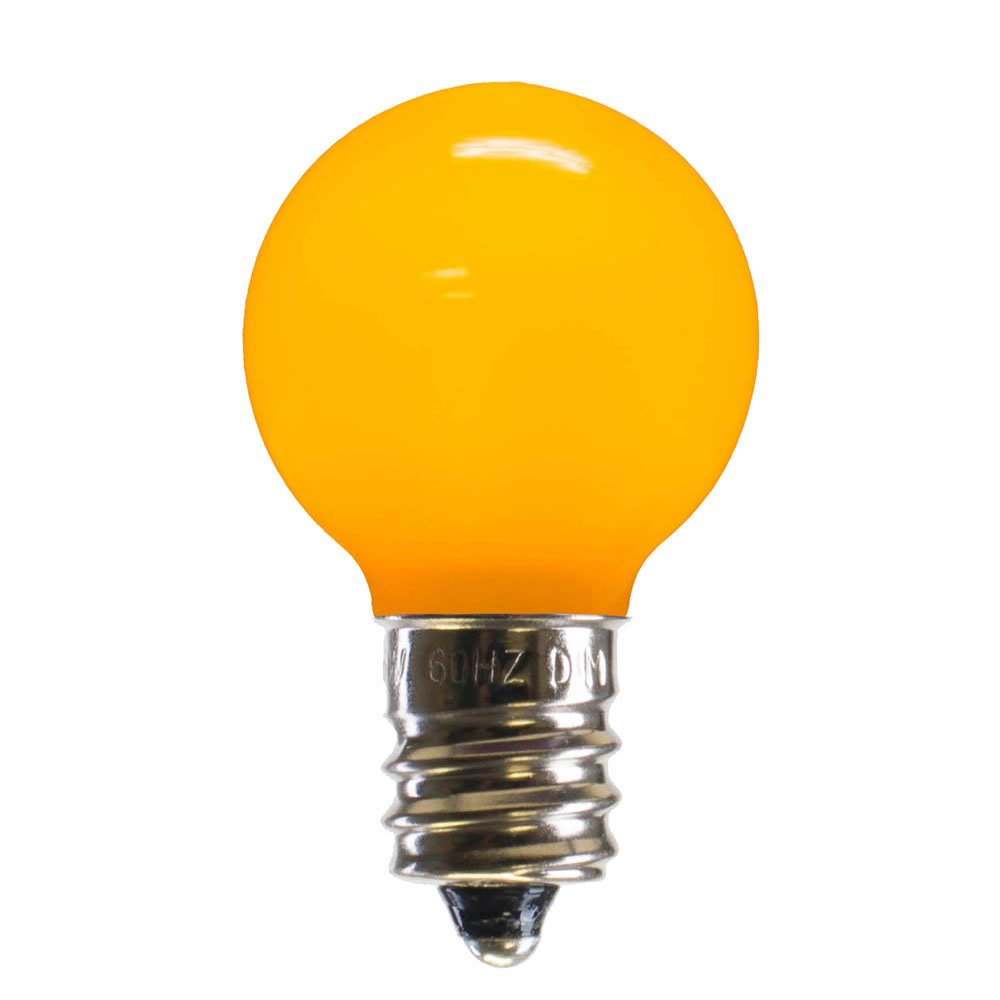 Vickerman G30 Yellow Ceramic LED Bulb E12 0.96W 120V Dimmable Model XLEDCG37-25, 25 Bulbs per Pack