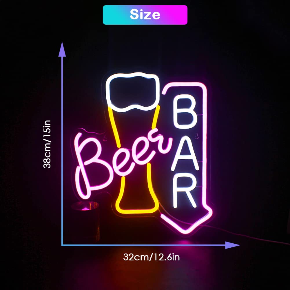 JURONGYILU Neon Sign - LED Wall Decor, 15inx12.6in, Colorful Acrylic for Home Bar, Cafe, Restaurant, Man Cave