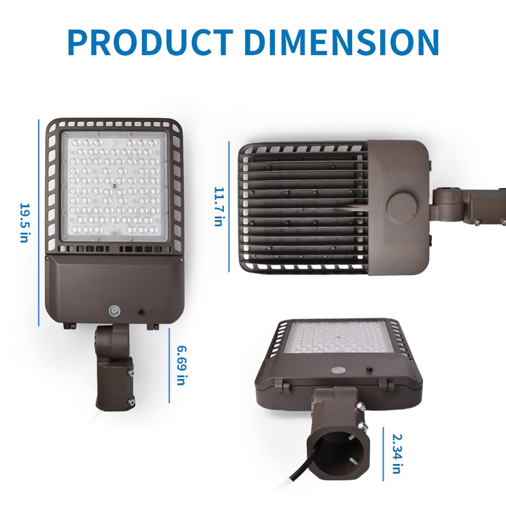 Lifgright 300W LED Parking Lot Lights - 4 Pack, Dusk to Dawn, 39000LM, IP65 Waterproof, Brown, SB300W
