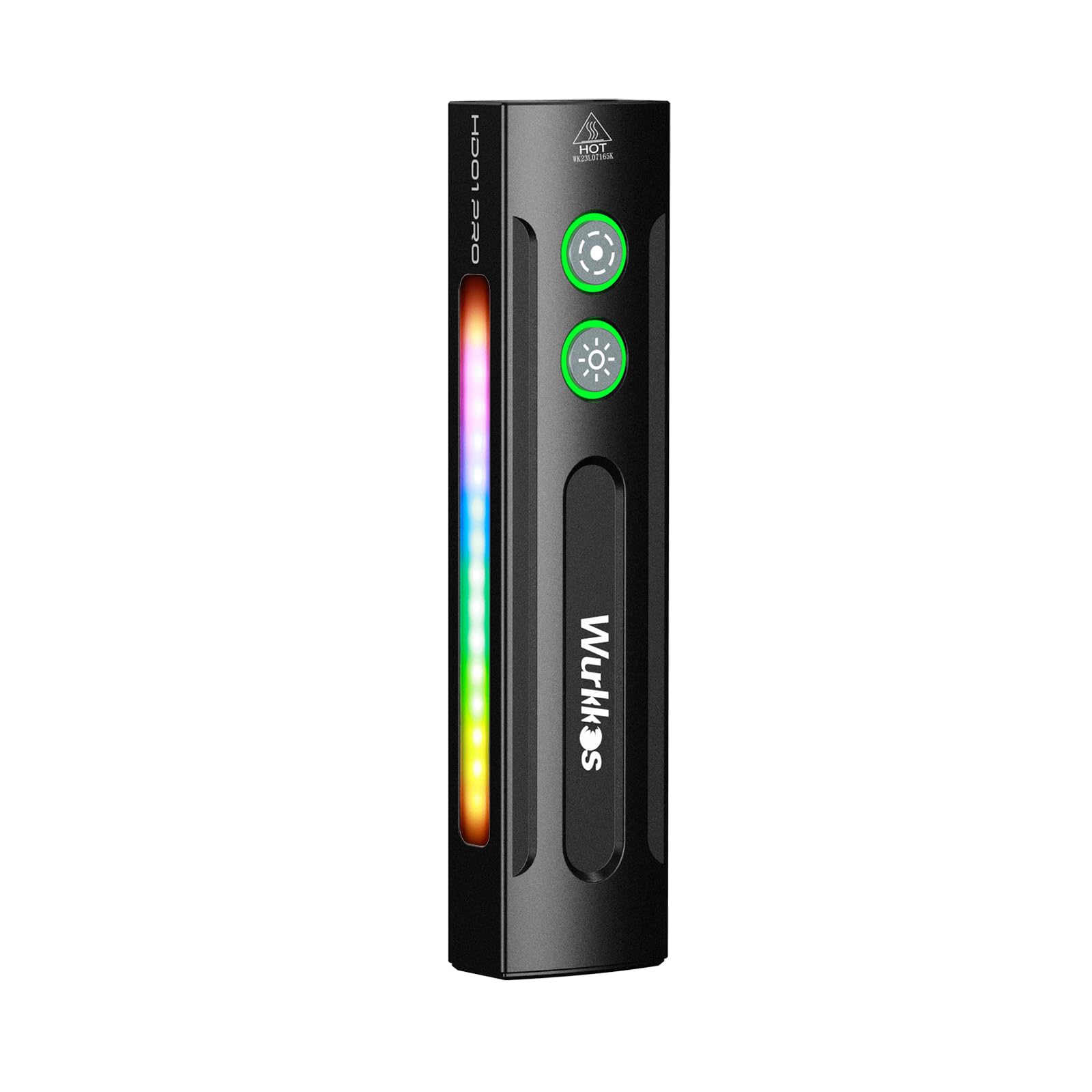 Wurkkos HD01 PRO 6-in-1 Flashlight, 1200LM Magnetic Handle, Black Aluminum, UV & Green Light for Outdoor Camping