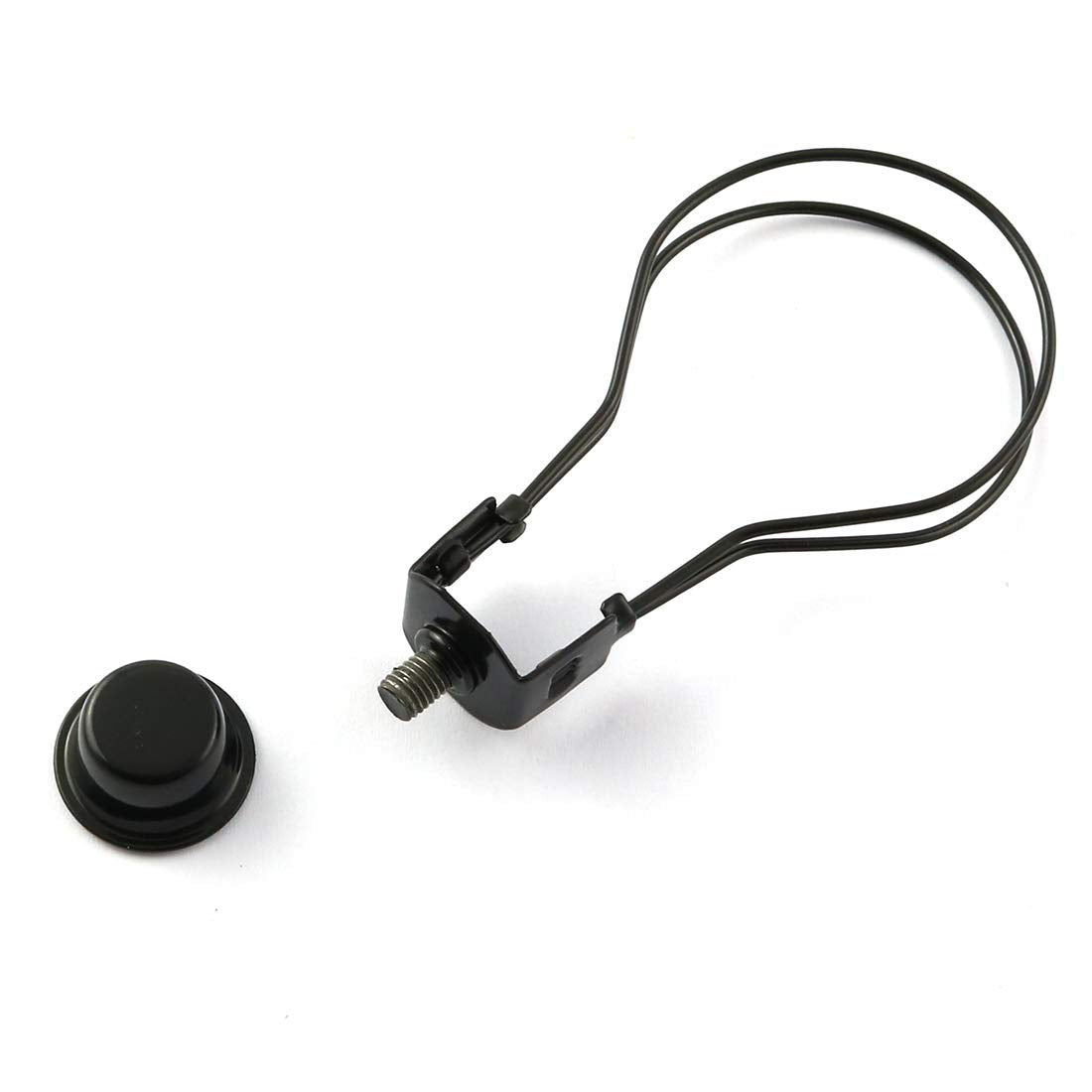 Dzs Elec Black Round Light Bulb Holder With Lamp Shade Attaching Finial Diy Lighting Accessories Clip On Lampshade Adapter For L