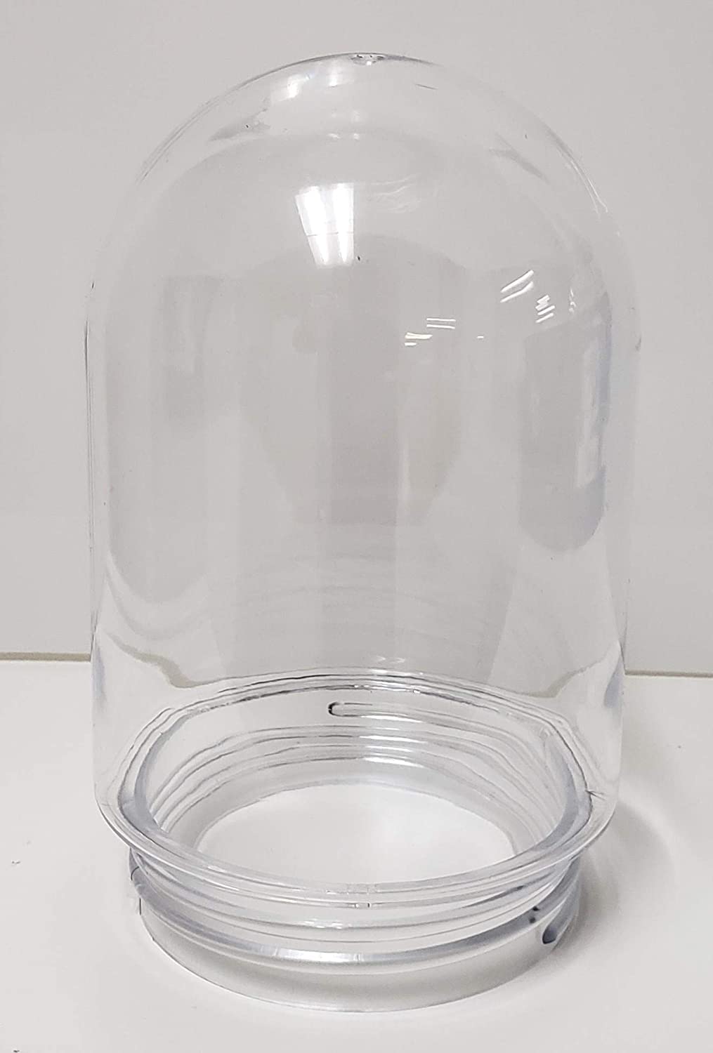 Kastlite Clear Domed Jelly Jar With Threaded Neck | 5'' Indoor/Outdoor Acrylic Downlight | 3.25'' Outside Diameter | Smooth Text