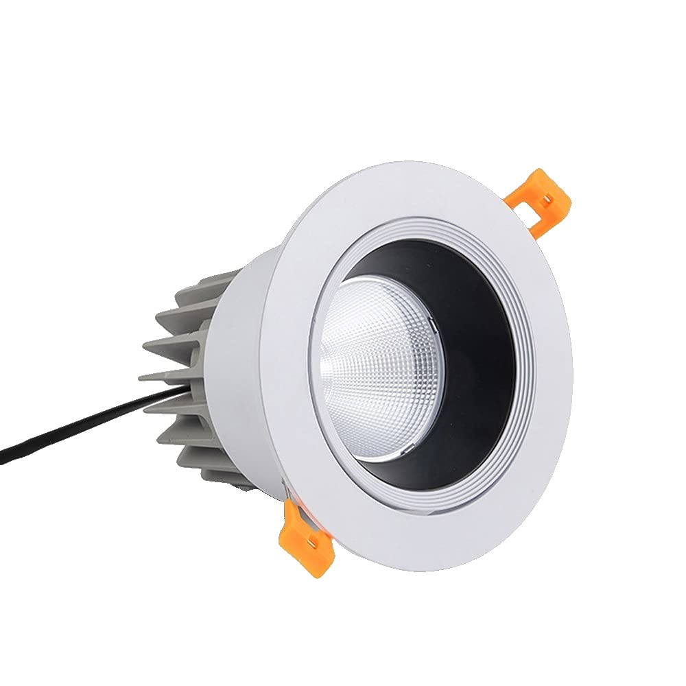 OZZKI Recessed 12W Ceiling Lights LED Recessed Downlight Ceiling Fixture, Rotatable Energy Saving COB Spotlight Warm White 3000K