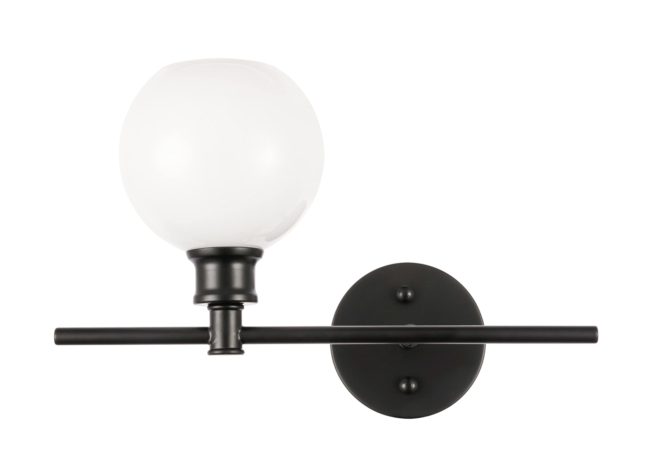 Living District Black Wall Sconce With Frosted White Glass - 1 Light Modern Home Lighting