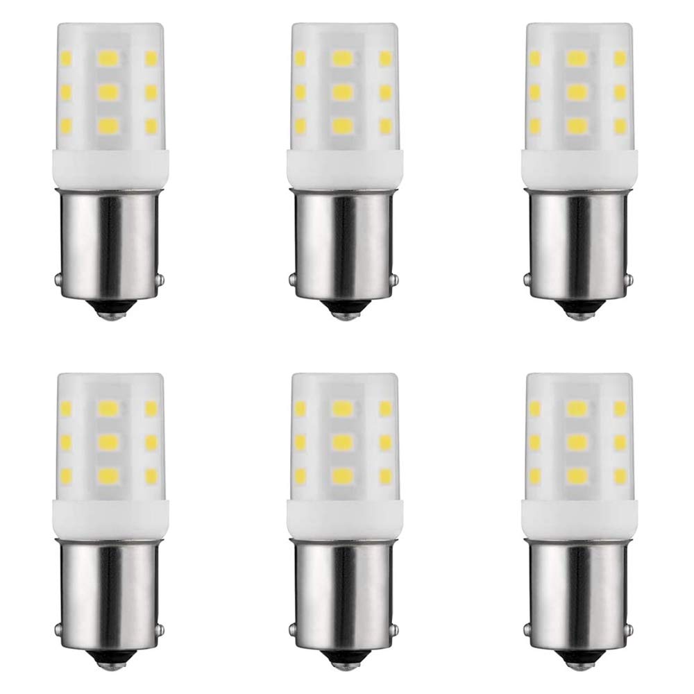 Makergroup 1156 1141 Led Light Bulbs  Weatherproof Ba15S S8 Sc Bayonet Single Contact Base  2W Warm White 2700K-3000K 12V For Outdoor Landscape Deck Driveway Path Lights And Rv Lighting 6Pcs