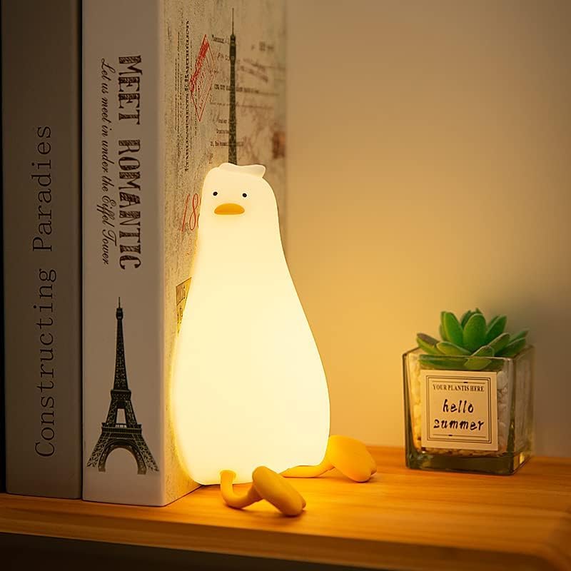 ATCTBOGFS Cute LED Night Light Lamp - Yellow Duck, Toddler/Kids Room Decor, Model ducklamp001