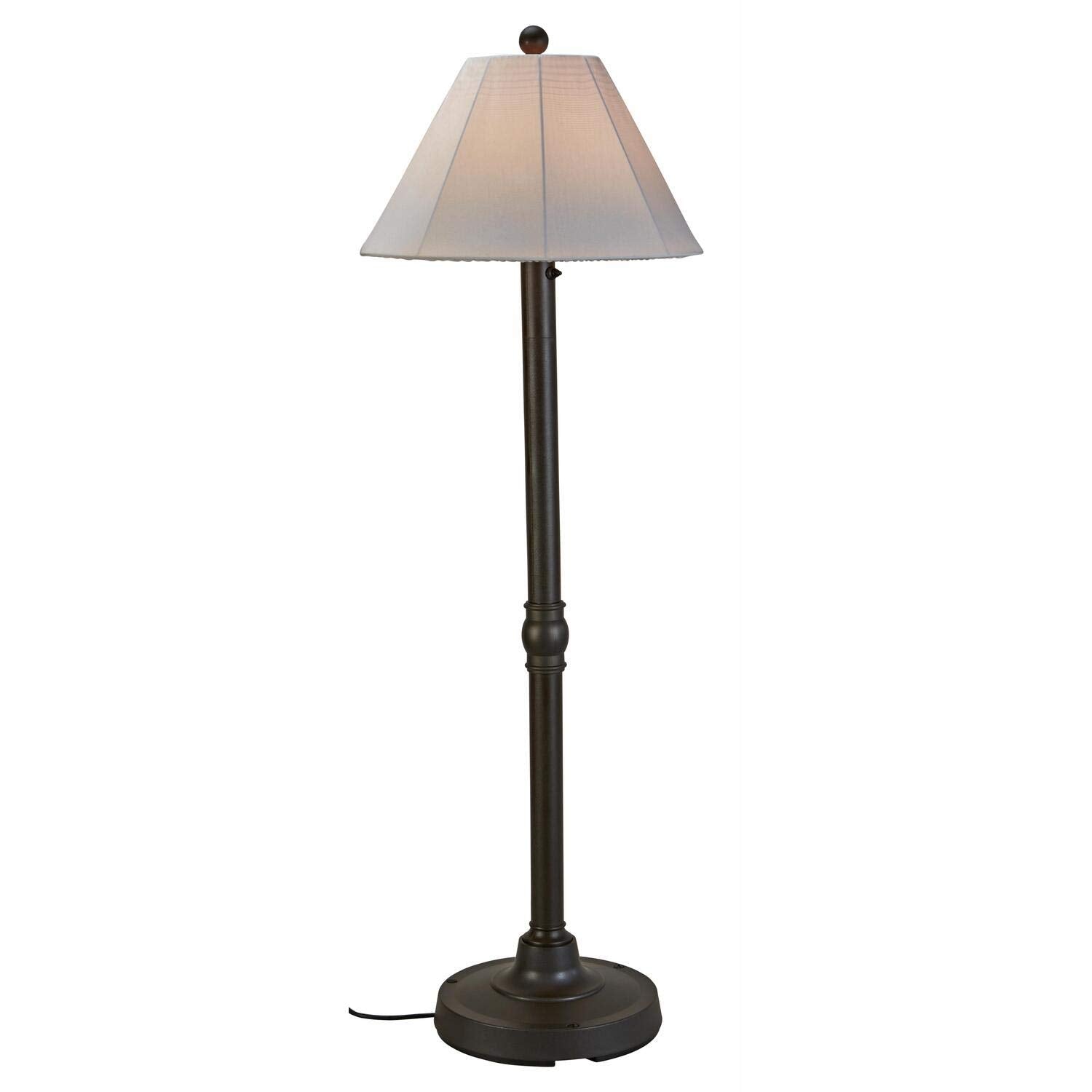 Patio Living Concepts 56097 Malibu Outdoor Floor Lamp with Resin Body and Natural Canvas Sunbrella Shade Cover, 28 x 26 x 60