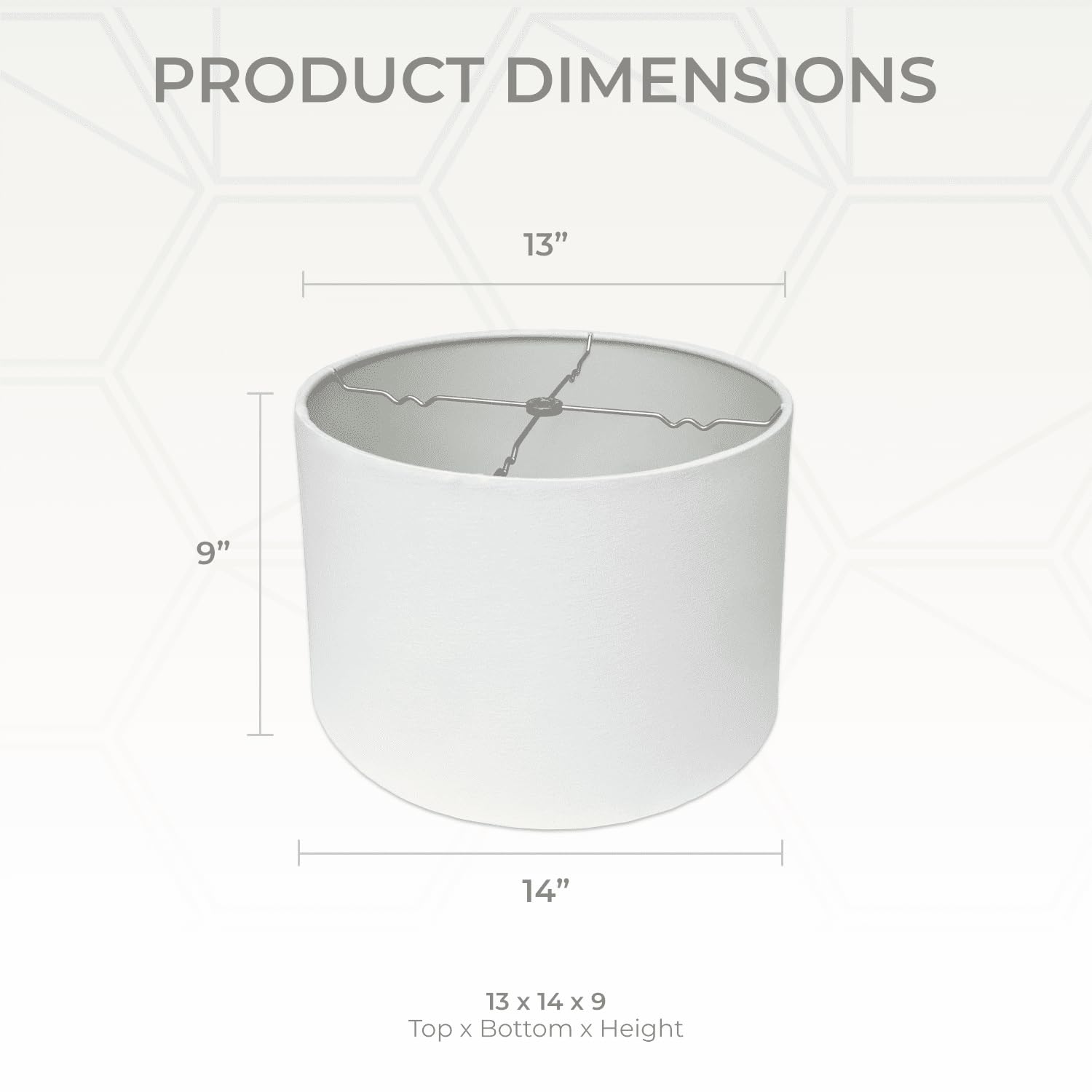 Royal Designs, Inc. Shallow Drum Lamp Shade, HB-610-14LNWH-2, Linen White, 13x14x9, 2 Pack