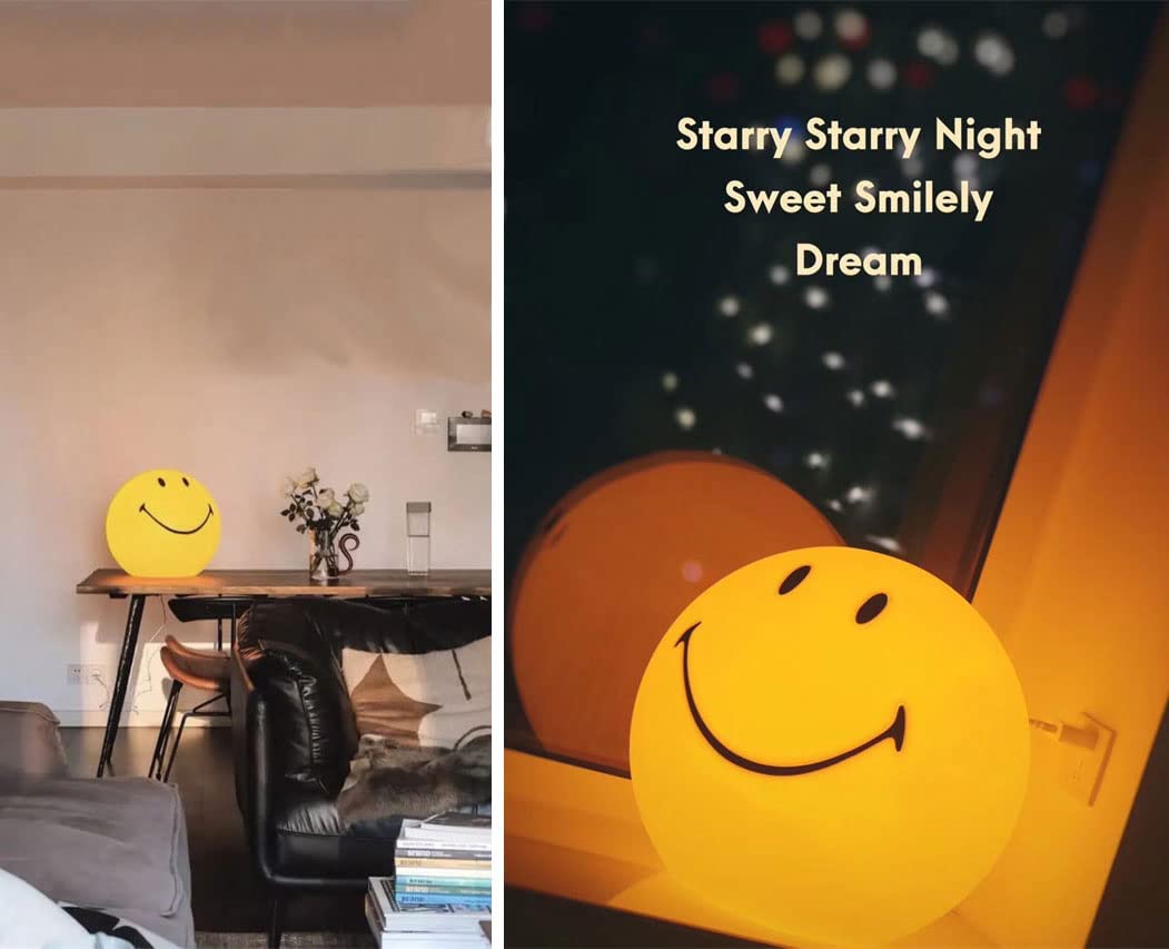 Somesino Night Light for Kids Smiley Face Lamp Light Birthday Gifts for Girls Boys Plastic Nightlight Portable Nursery USB Recha
