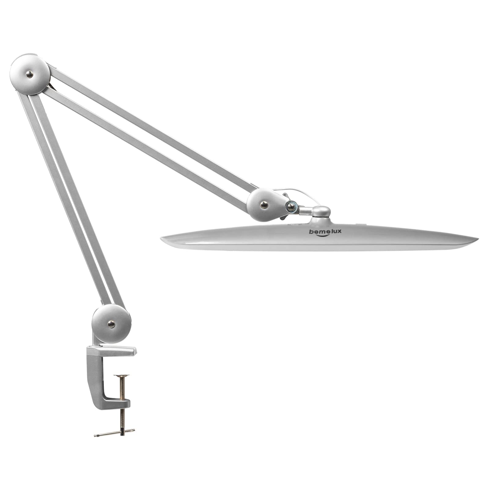 bemelux LED Desk Lamp, Dimming Task Lamp, 20 Inch, Silver, Model BLUX9501LED-SILVER, Suitable for Office and Craft Use