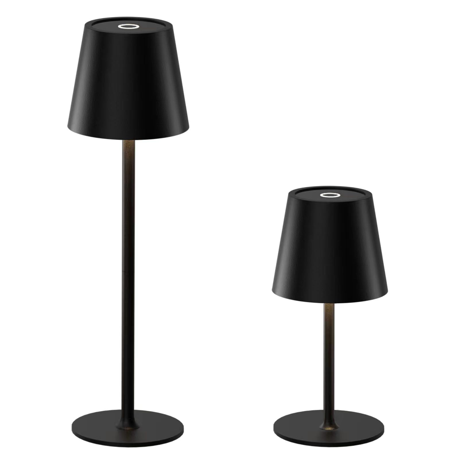 SEVENMENT Cordless Table Lamp,7-70 Hours Battery Powered Light,2-Pack Black Rechargeable Table Light,Waterproof,Adjustable Heigh