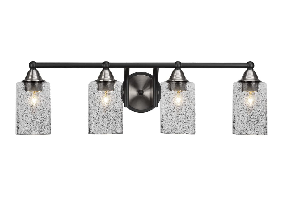 Toltec Lighting Paramount 4 Light Bath Bar In Matte Black & Brushed Nickel (3424-Mbbn-3002)
