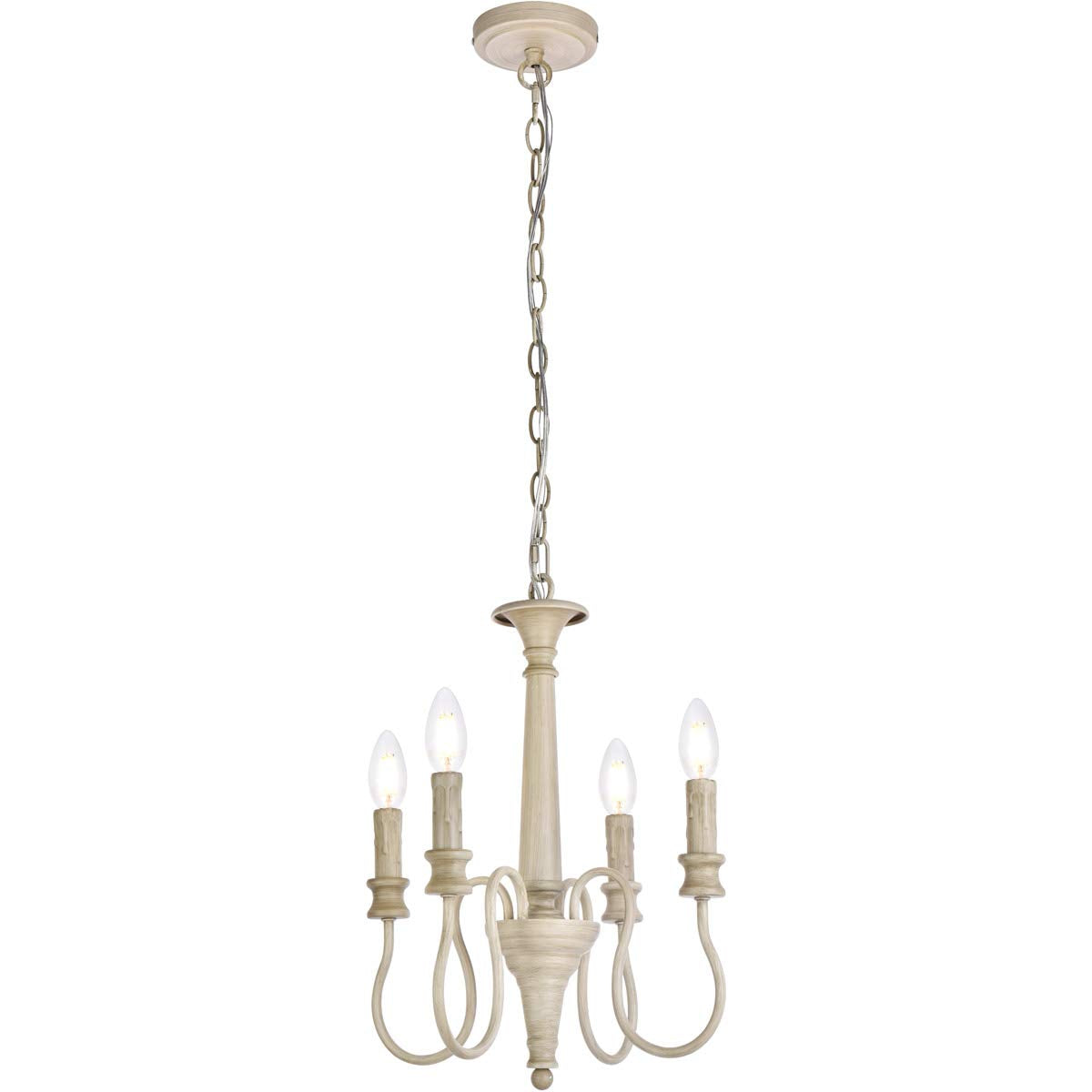 Living District Flynx 4-Light Mid-Century Metal Pendant in Weathered Dove