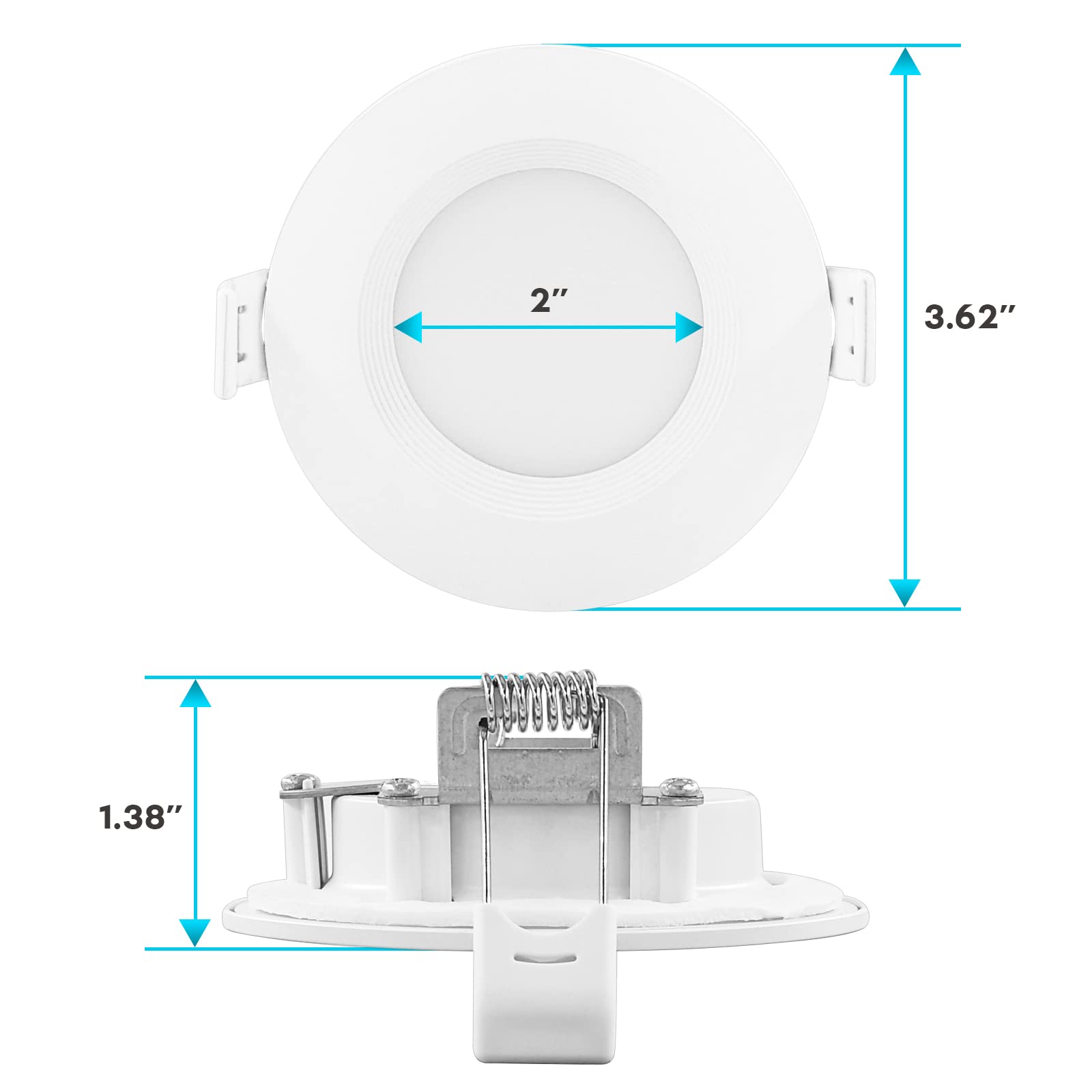 Luxrite 12-Pack 3 Inch Ultra Thin Led Recessed Lighting, 6W, 5 Color Selectable 2700K | 3000K | 3500K | 4000K | 5000K, Cri 90, 4