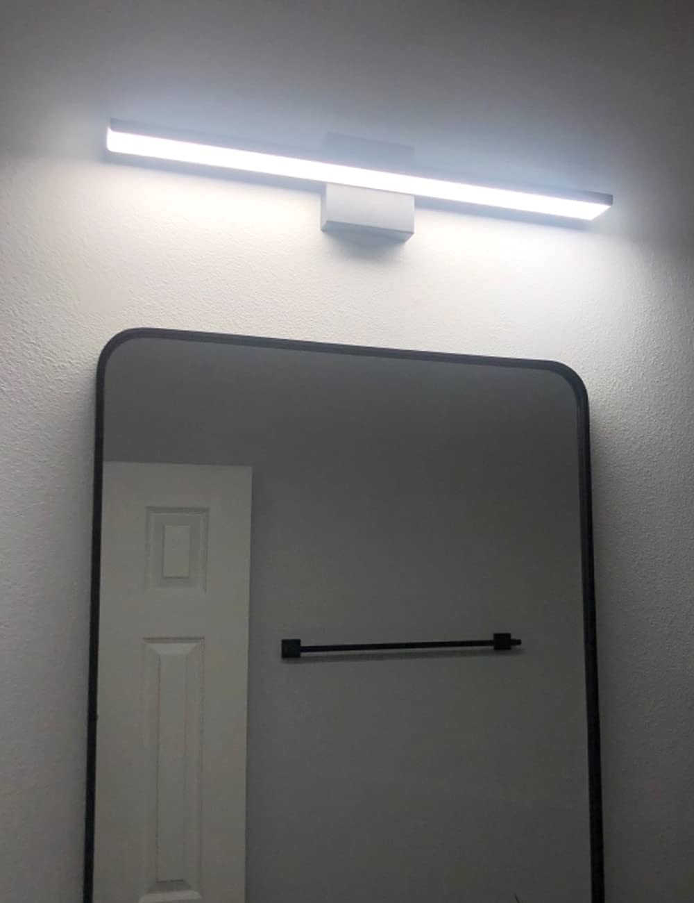 Jusheng 24" Dimmable Bathroom Vanity Light - Black Aluminum & Stainless Steel, 3000K Warm White