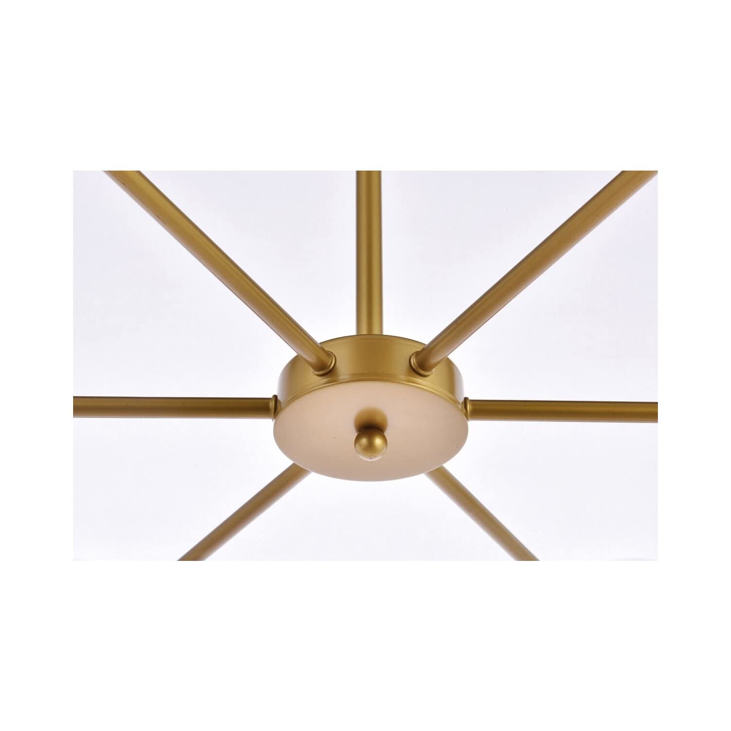 Living District Briggs 6-Light Mid-Century Metal Pendant in Brass/White