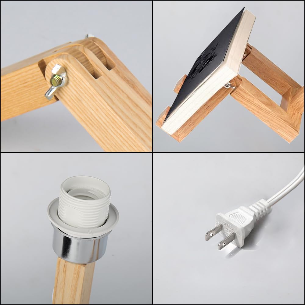 Mumeng Cute Desk Lamp, Unique Table Lamp,Wooden Bedside Table Lamps Fun Quirky Robot Lamp Whimsical Cute Lamp For Home,Dorm Room