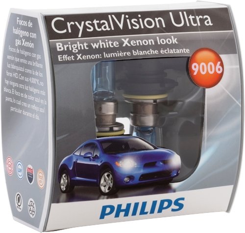 Philips 9006 CrystalVision Ultra Headlight Bulb, Pack of 2, Model 9006CVS2