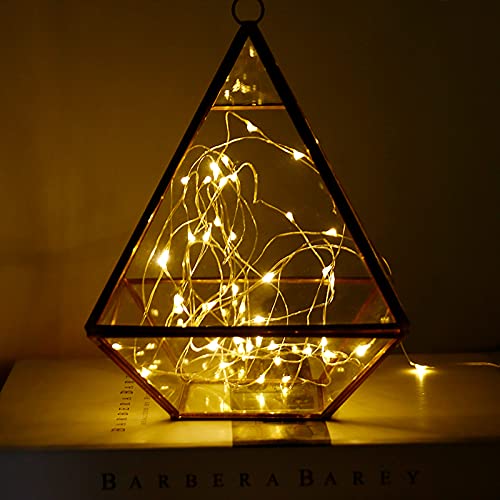 Timer Led String Light 2 Pack Mini Battery Powered Silver Wire Starry Fairy Lights Battery Operated Lights for Bedroom Christmas Parties Wedding Christmas Gift Decoration(5m/16ft Warm White)