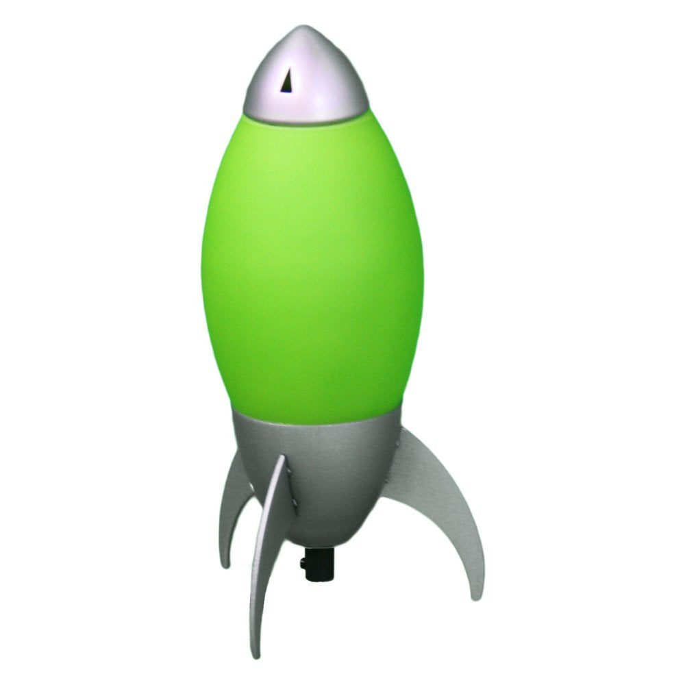 Ore International Kid'S Green Rocket Table Lamp, 10.5-Inch Acrylic Design
