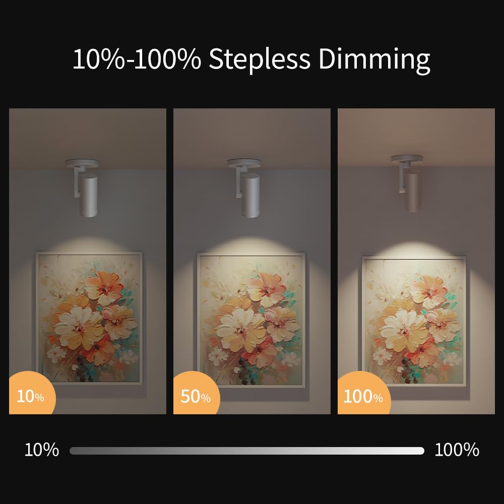 Aisilan 12W Dimmable White Led Ceiling Spotlight, Adjustable Beam Angle 10-55°, Cri 97