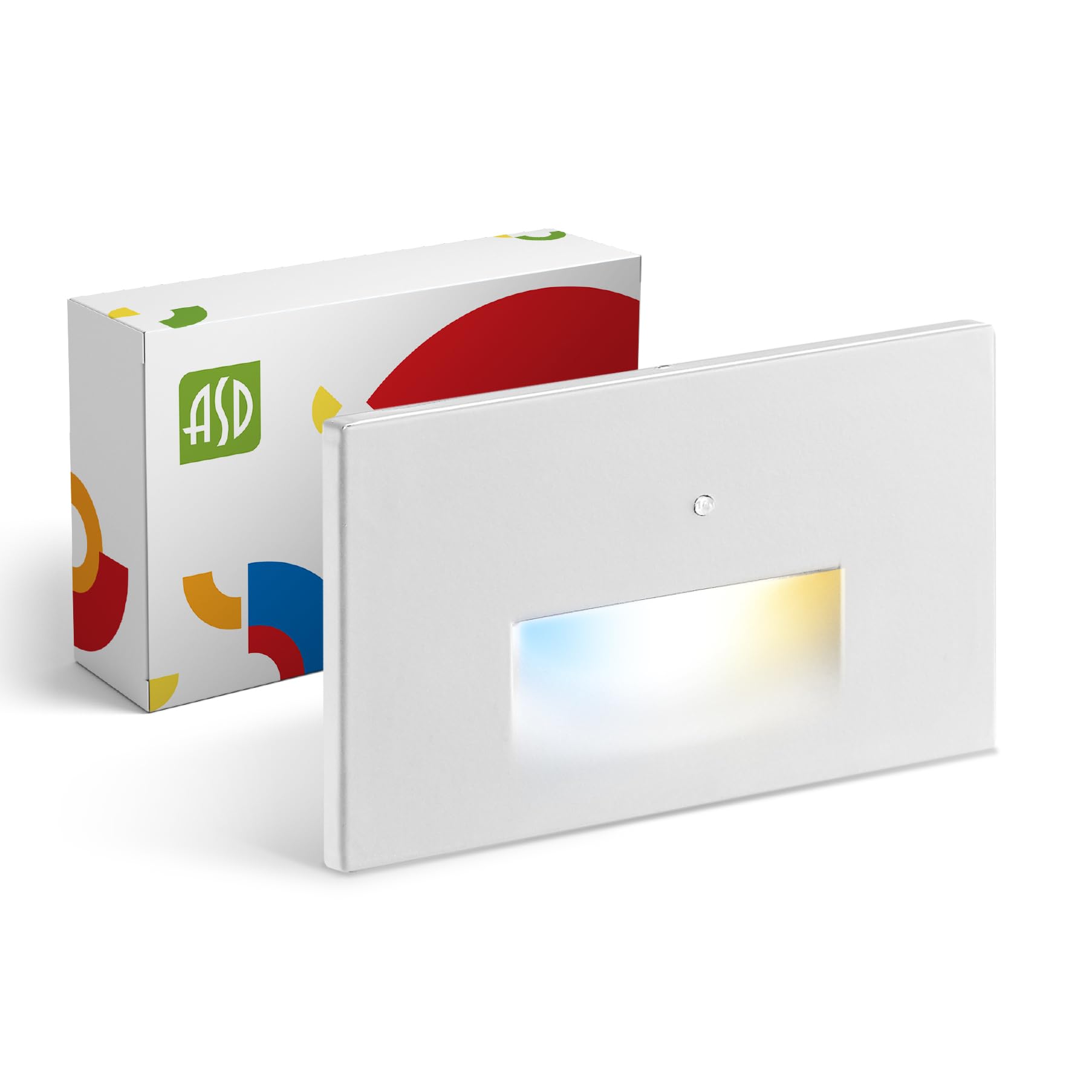 ASD LED Recessed Step Light Fixture, 3W 120LM, 3000K-5000K, 4.75 Inch, White, Model A-STL-H1W